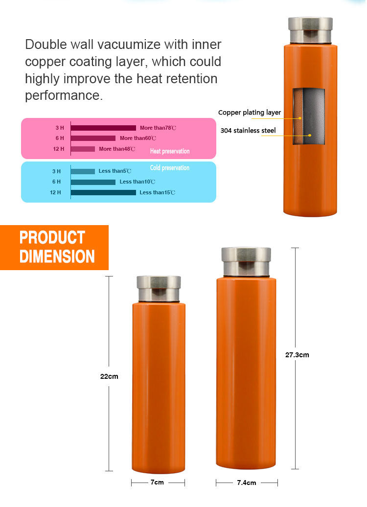 Drinkware sport vacuum flask  insulated 500ml stainless steel water drink bottle