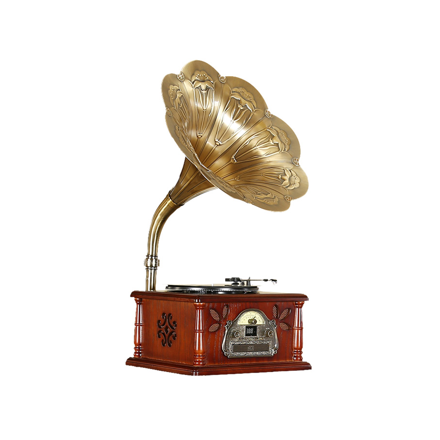 Retro Phonograph Statue Classic Gramophone Model Home Office Desktop Decoration Gramophone  record player