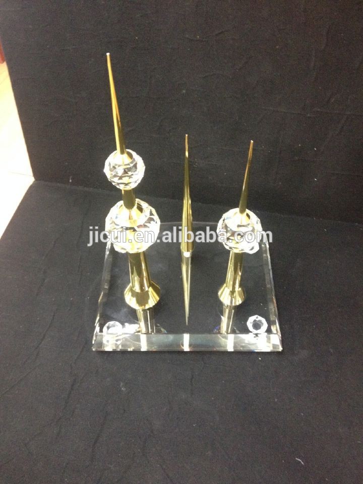 Hight Quality Crystal 24k Kuwait tower model for souvenir gift JC-05