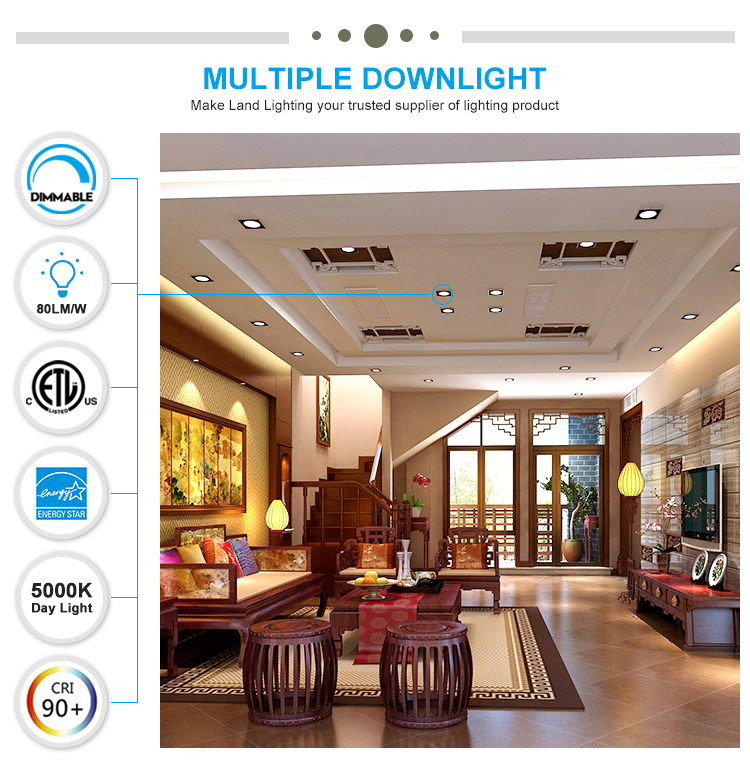 Multiple choice 15w 2500k 3000k 4000k 6000k led embedded downlight