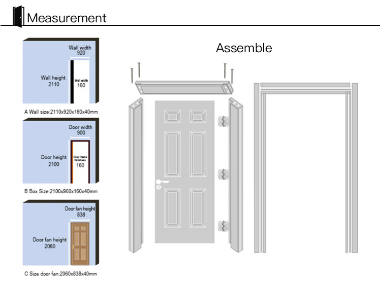 Cheap Price Apartment Interior Room Solid Wooden Single Main Door Design