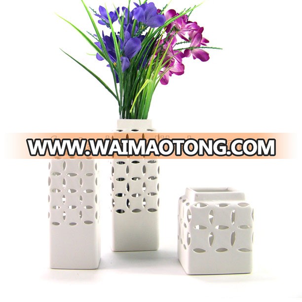 Porcelain vase cheap home decoration use custom ceramic flower vase with different design