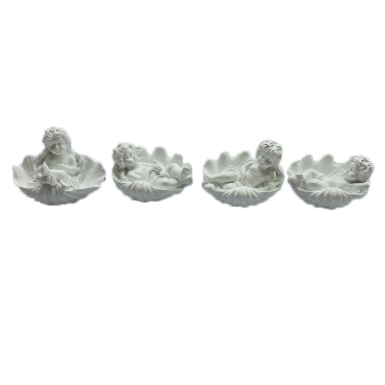 New european style mini size angel statuette sleeping on shell figurines a set of four decoration