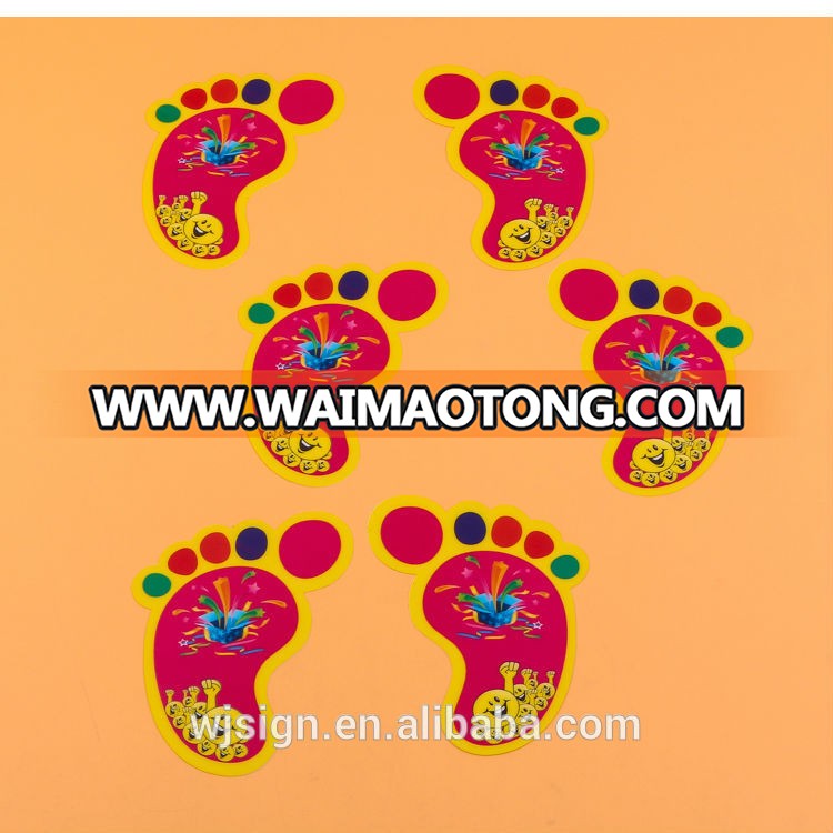 Full Color Printing Vinyl Removable Footprints Custom Self Adhesive Floor Sticker