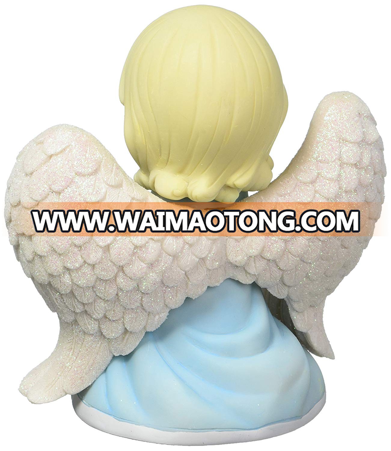 Little Cherub Angel and Robin 6 x 6 inch Resin Stone Garden Statue Figurine