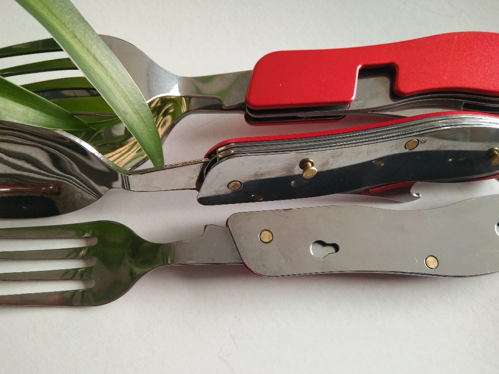 detachable stainless steel spoon and fork with bottle opener knife