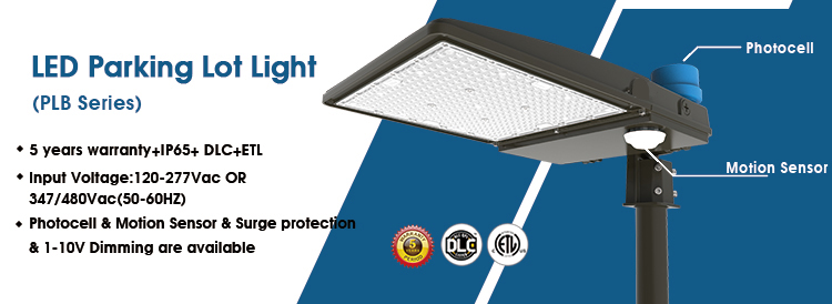 Outdoor Dusk-to-Dawn Street Lamp Photocell IP65 DLC Premium 240W LED Parking Lot shoe box Light