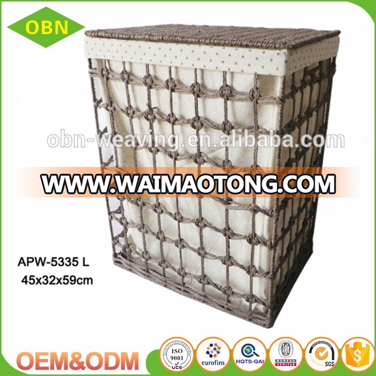 Wholesale customized China high quality cheap fabric hole weaving vintage hamper