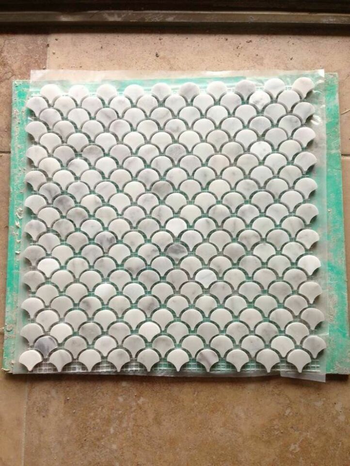 marble stone fish scale mosaic tile