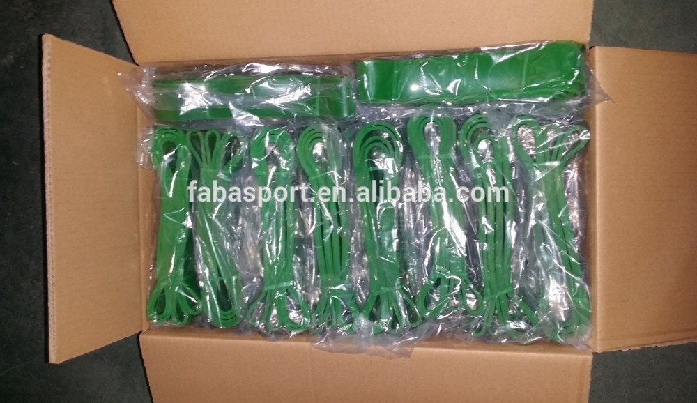 Green color high quality resistance power strength bands fitness equipment for wholesale