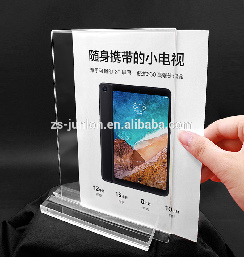 Customized Clear Acrylic Plastic Table Card Holders Display Stand