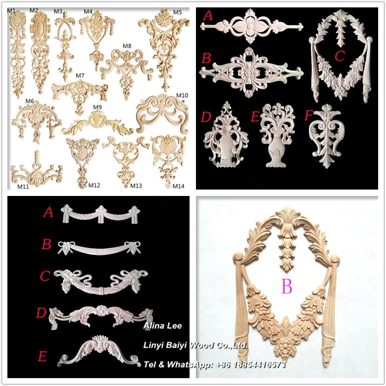 Wood Ornaments Decoration Wall Hangings Appliques and Onlays