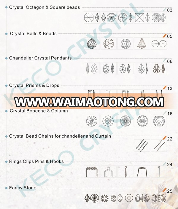 Crystal glass arms for crystal lighting, keco crystal is a manufacturer of all types chandelier crystals in China