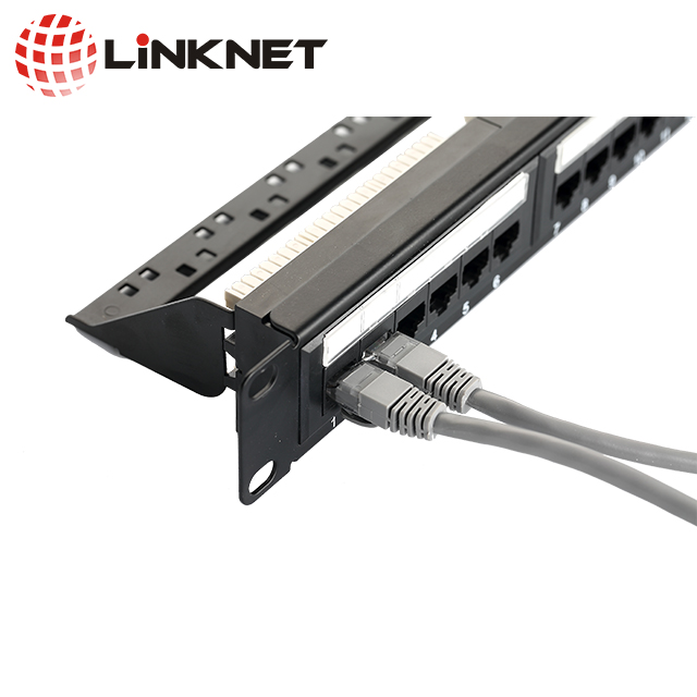 19'' UTP RJ45 24 ports 90 degree Cat6 patch panel