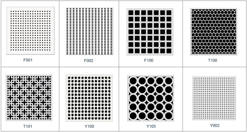 MS small Hole Light Transmitting Gypsum Ceiling boards Y100