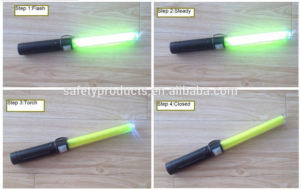 28cm yellow led light baton with torch