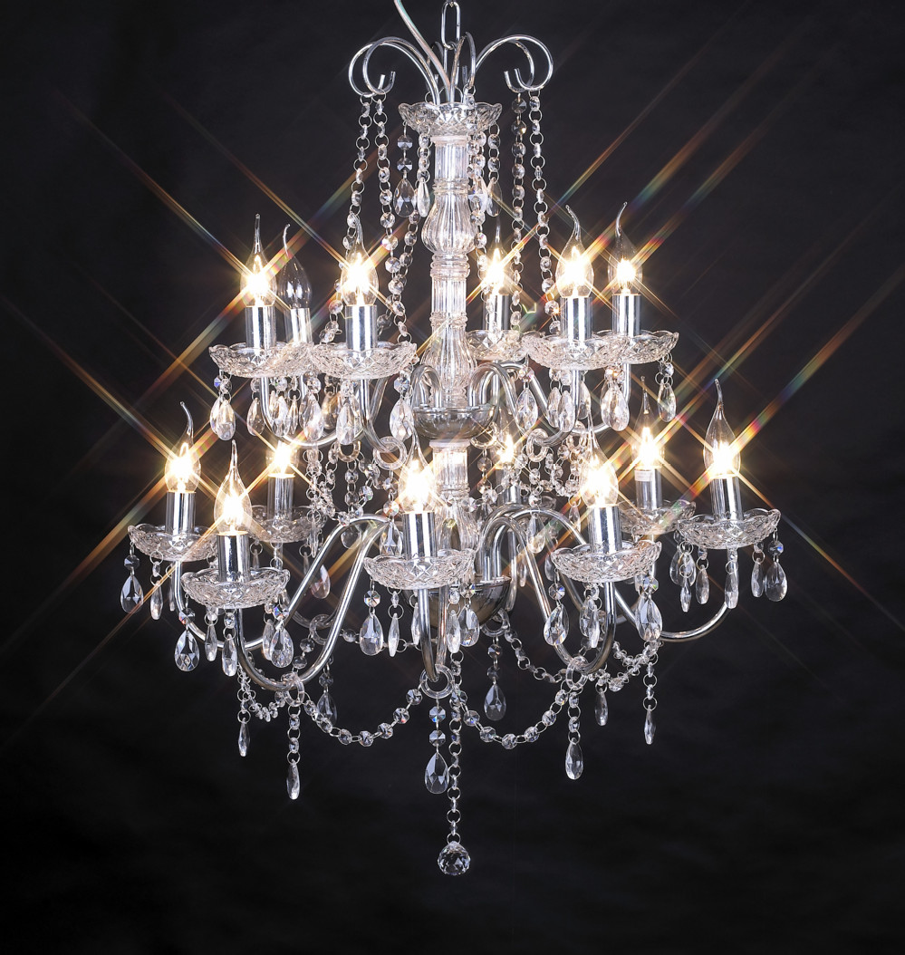 12 lights two layers acrylic decoration crystal chandelier NS-120026W