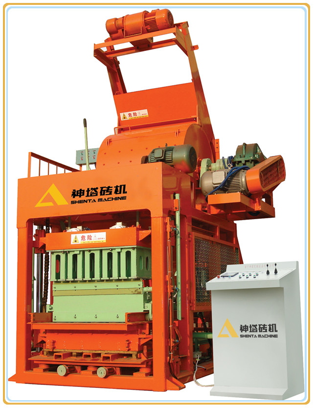 Low power QTJ4-18 construction garbage brick making machine