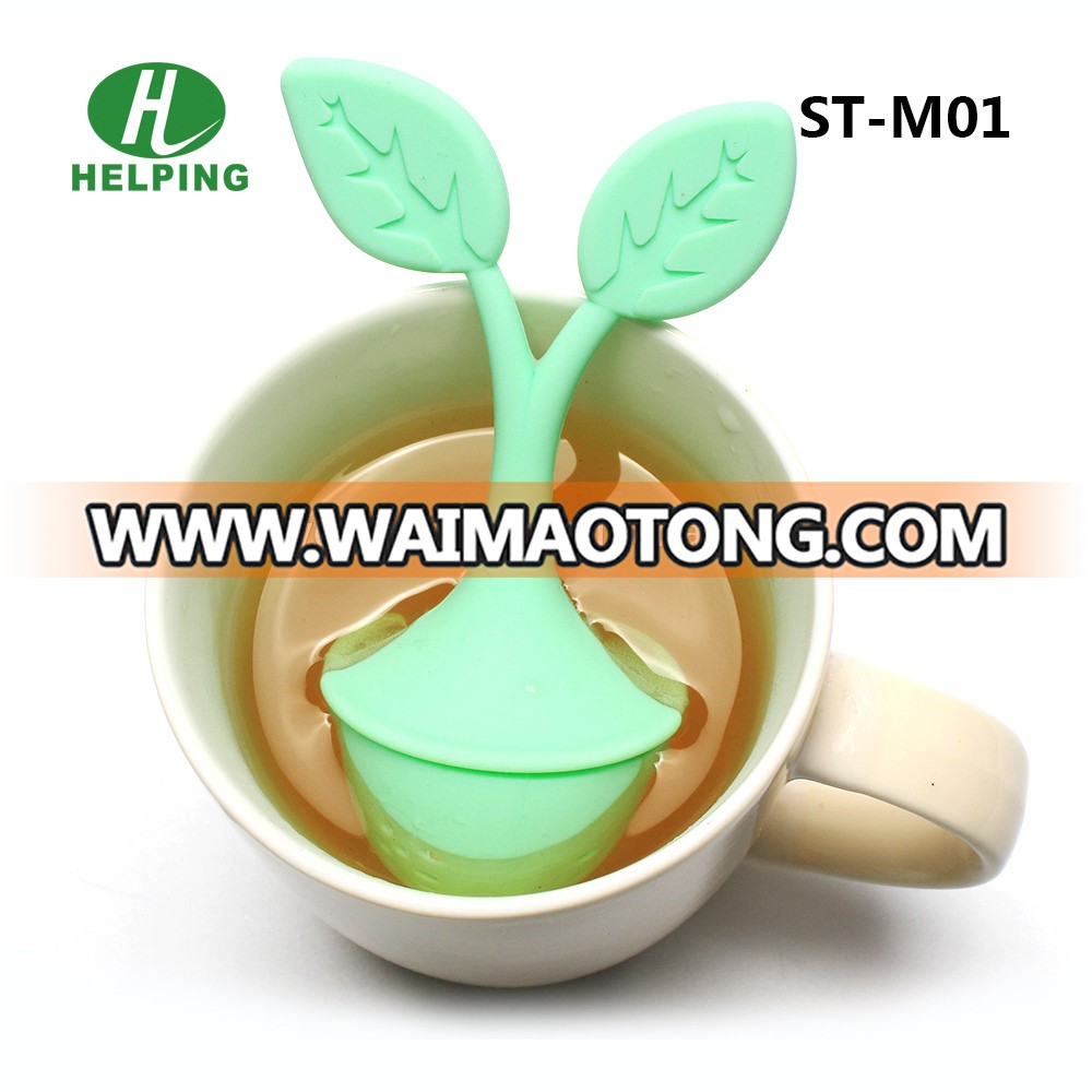 FDA Approved Silicone Plant Tea Filter Silicone Loose Tea Infuser Filter Coffee Stainer