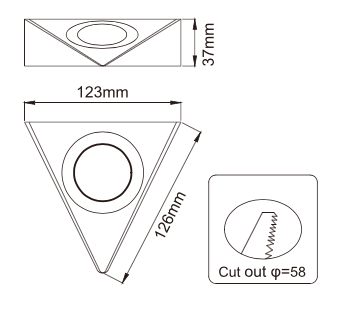 No.2 Steel Triangle 1.8W DC 12V LED Downlight