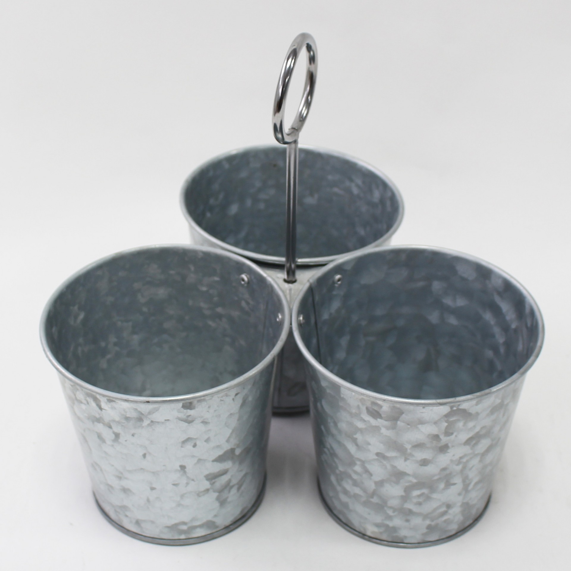 kitchen utensils Holders Caddy Set Includes 3 Galvanised Iron buckets, garden hanging planter plant buckets