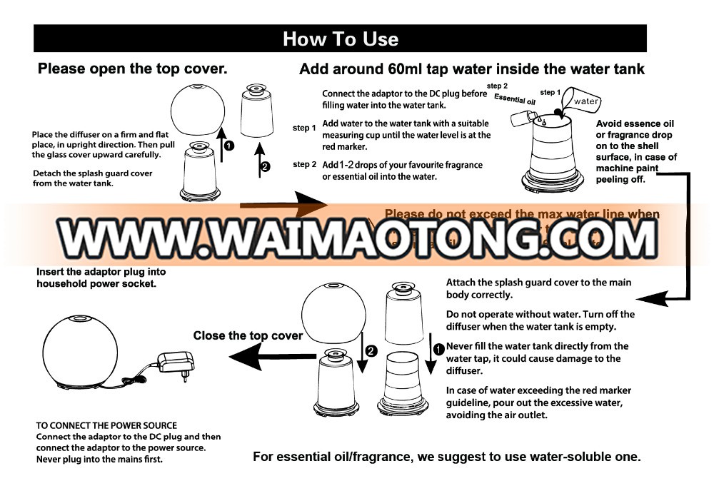 Manual Humidity Control And CE RoHS Certification Mosaic Glass Electronic Aroma Diffuser