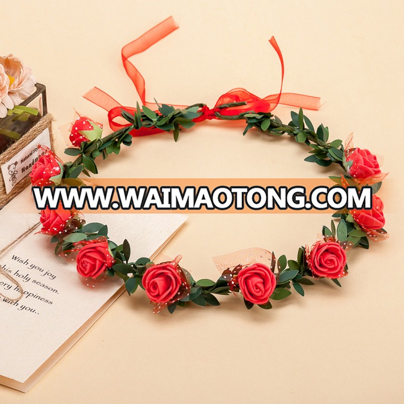 Wholesale multicolor artificial flower wreath for party deocaration