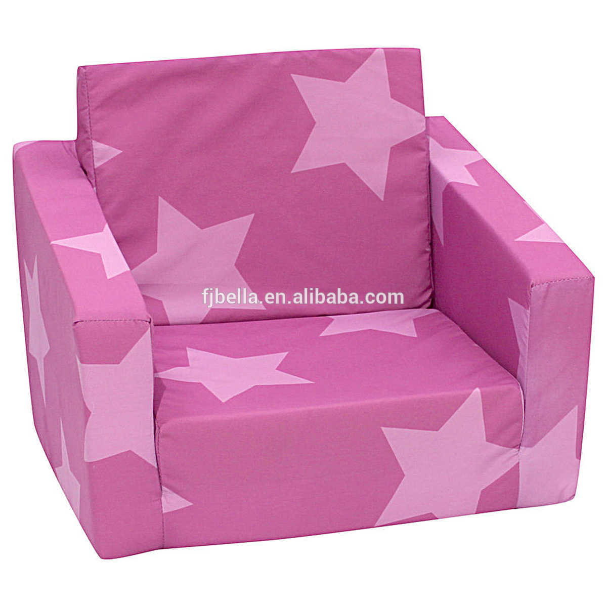 Memory Foam Child Sofa Lounger Folding Sofa Bed Lightweight Kid Party Sofa with Pink with Stars