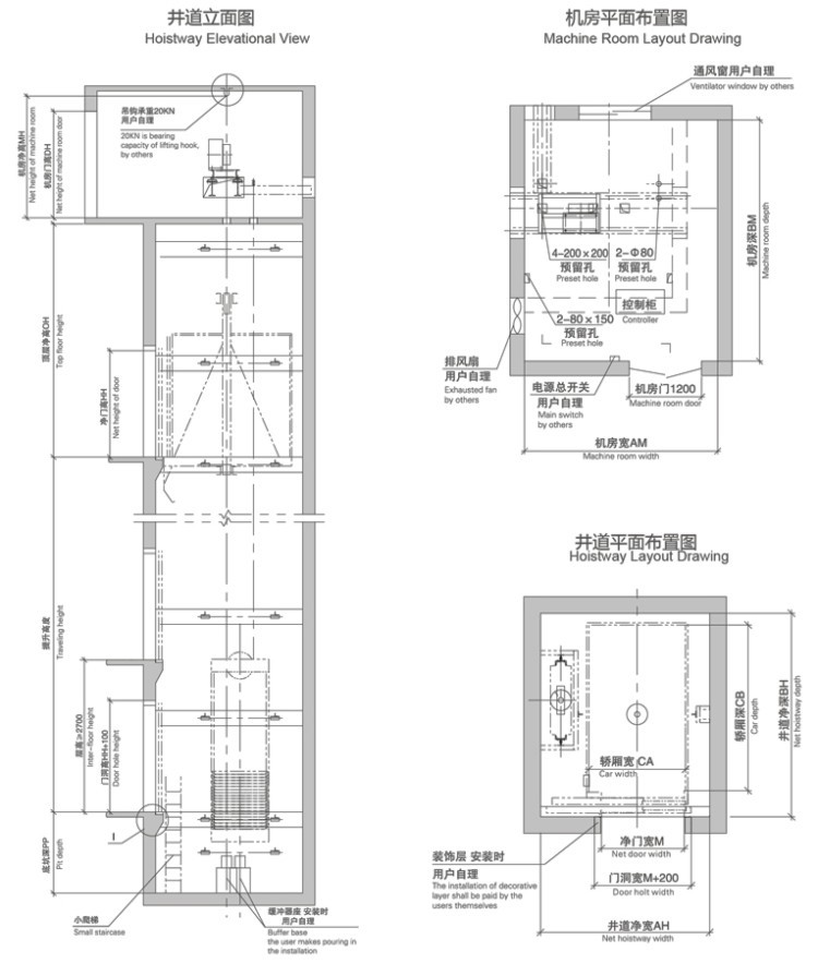 XIWEI 27 Person 2000KG Stretcher Medical Hospital Elevator For Patient Bed