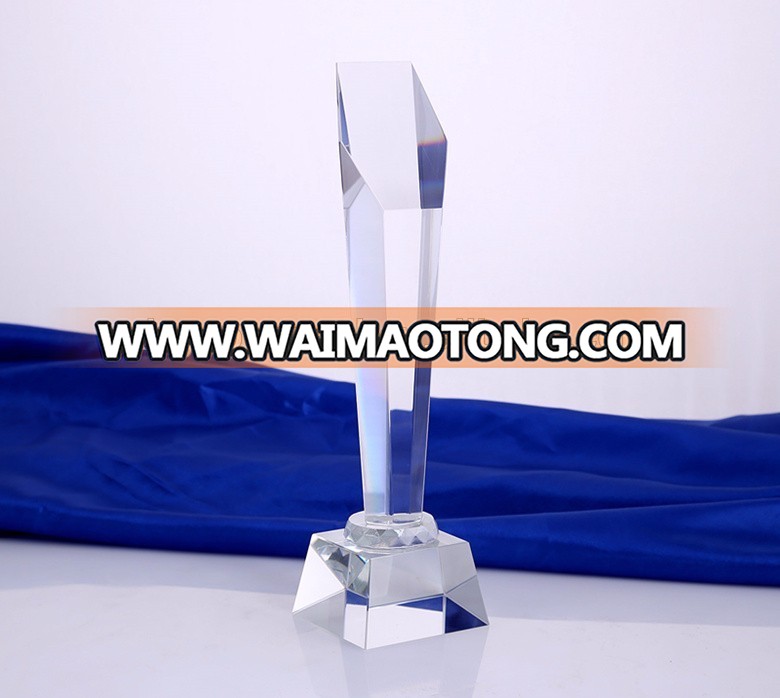 wholesale customized logo design blank crystal award for honor souvenirs gifts