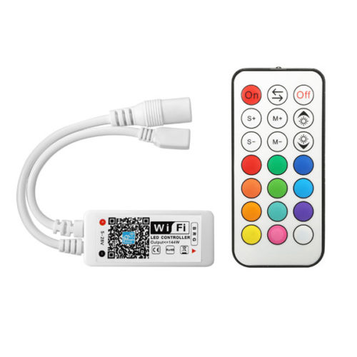 DC9-28V WiFi LED Controller+RF Remote for RGB Strip Phone Alexa Google Home