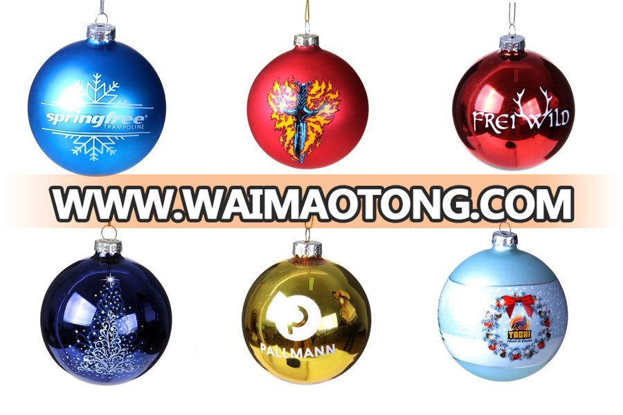 Xmas colorful glass christmas tree ornaments with different shapes