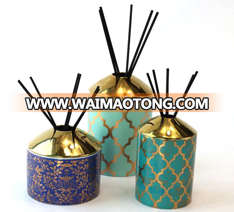 Home fragrance use ceramic reed diffuser jar holders bottle