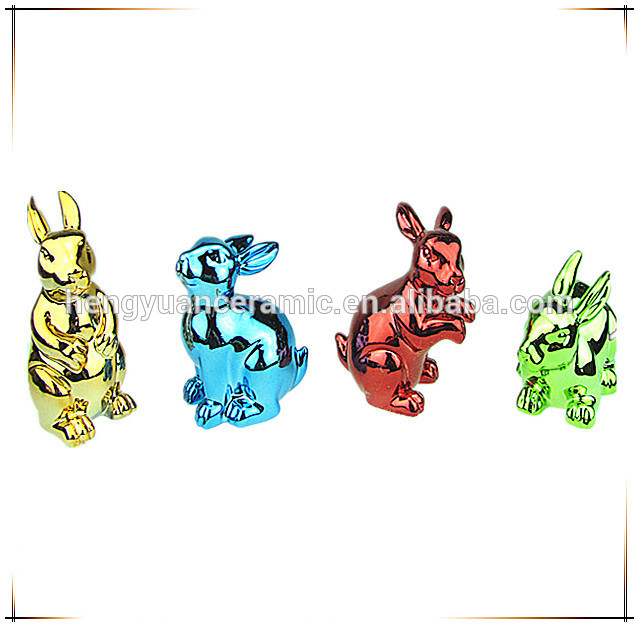 Easter Decorative Small Ceramic Rabbit Bunny Statue Home Decor Gift