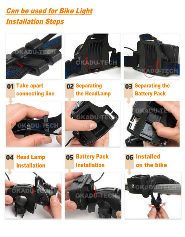 Multifunction Riding Camping Rechargeable Torch LED Head Lamp