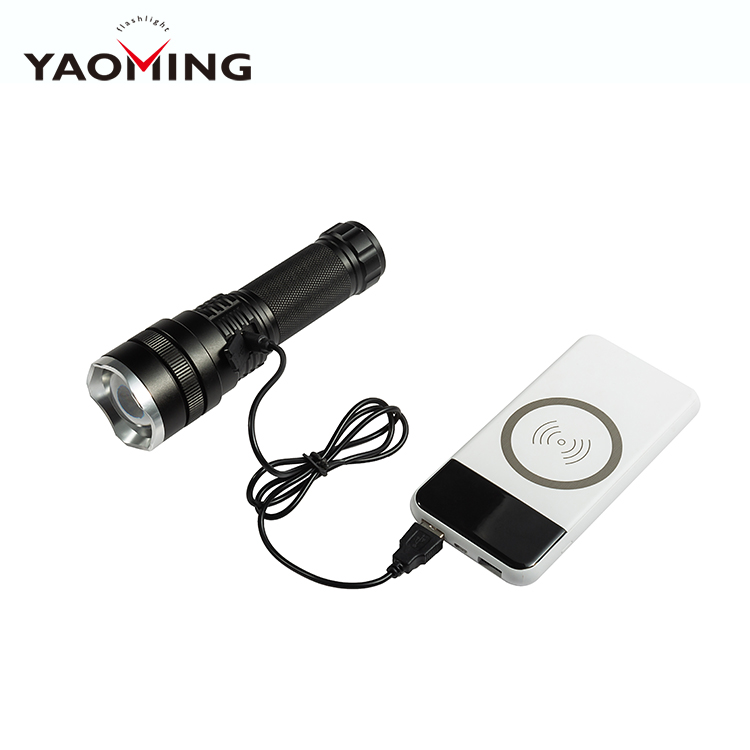 high power solar waterproof hunting flashlight 26650 battery charging heavy duty flashlight for camping