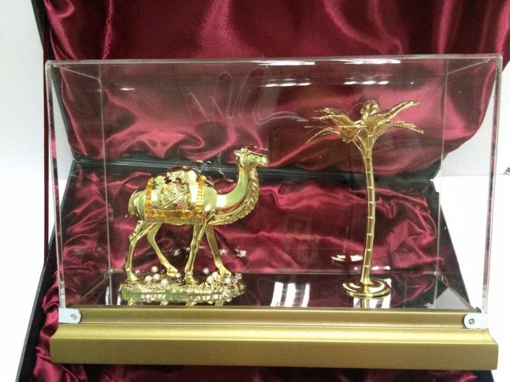 24K GOLDEN PLATING CAMEL AND PALM TREE arabic traditional gifts