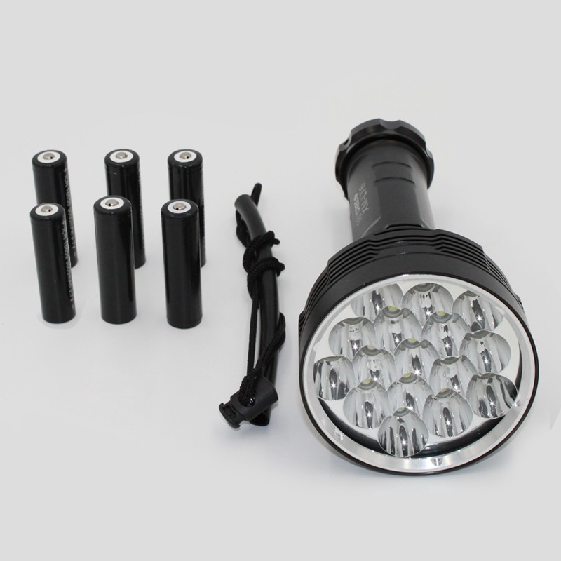 The Most powerful lantern 16 * XML-T6 LED 18000LM rechargeable led torch light Camping light with 6*18650 batteries