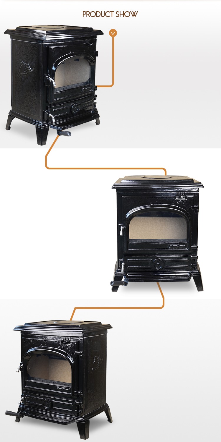 European HF517UE Black Wood Burning Stove