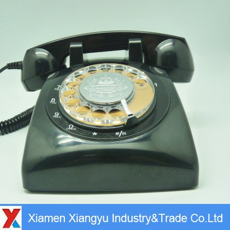 black landline LED display retro telephone foe desktop