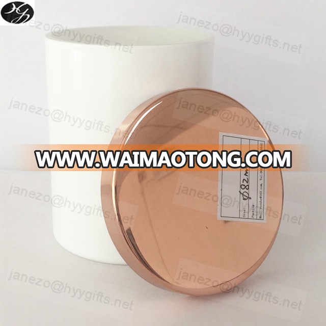 Sealed metal lids for glass candle jars copper candle lids