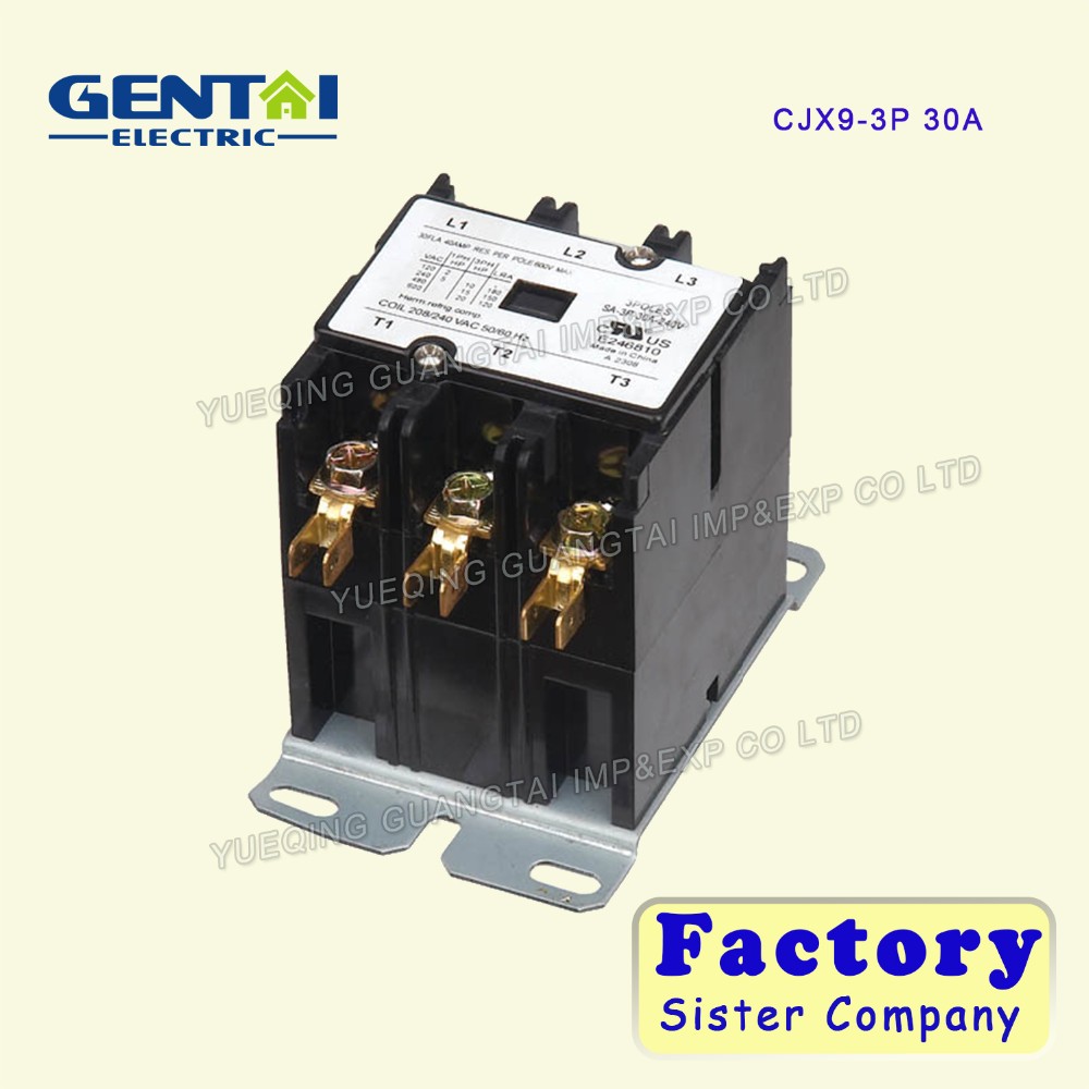 High Quality 1P 20A 1P 30A CJX9 Air Conditioner AC Contactor