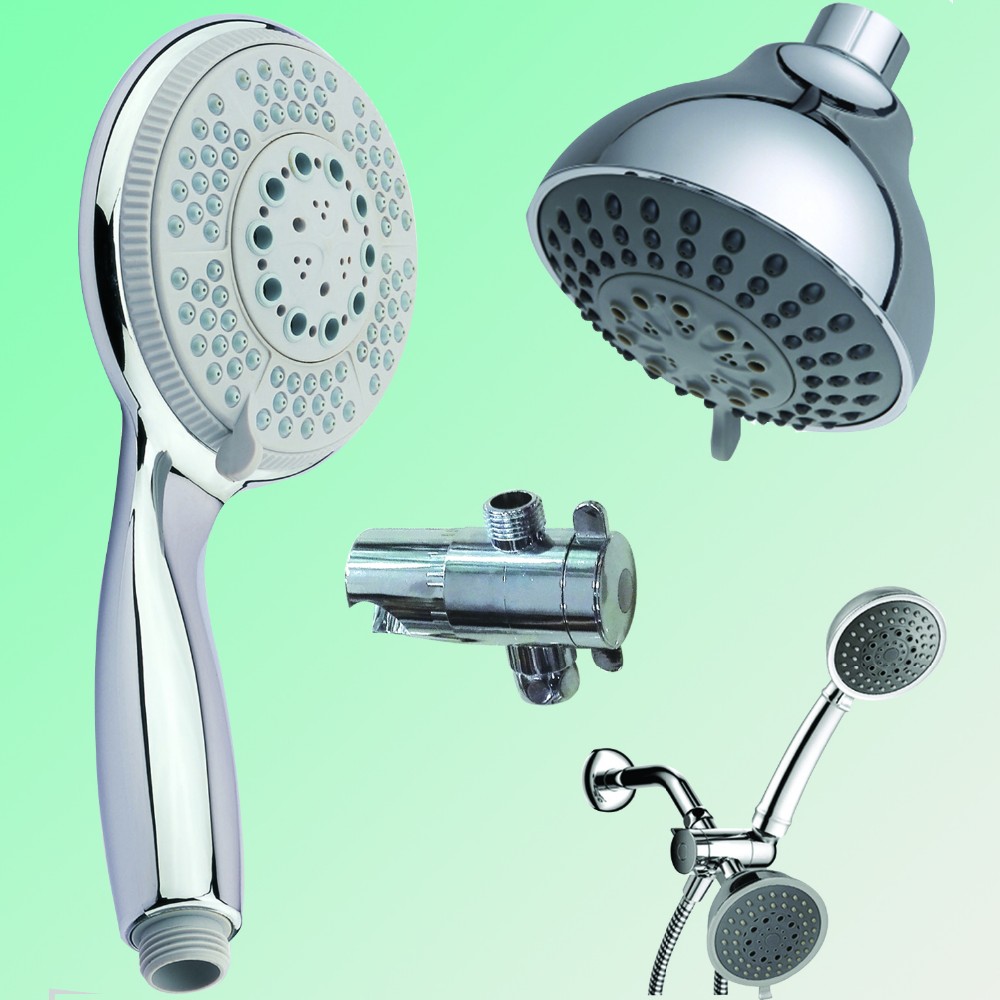 EPA watersense handheld & fixed shower heads combo sets water saving shower head