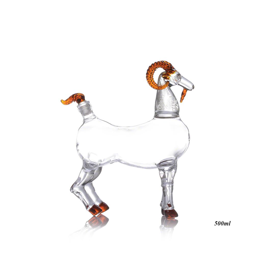 Sheep Shaped Clear Glass Liquor Decanter 500ml