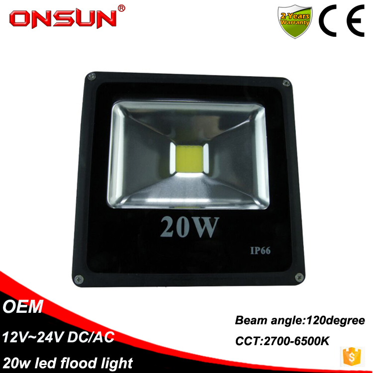 High Lumen Outdoor led floodlights DC 12V DC24V IP65 IP66 led flood light 20W