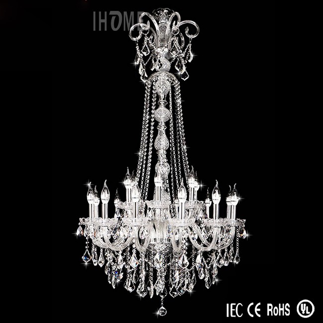 Artistic candle lighting chandelier, flower design foyer crystal chandelier