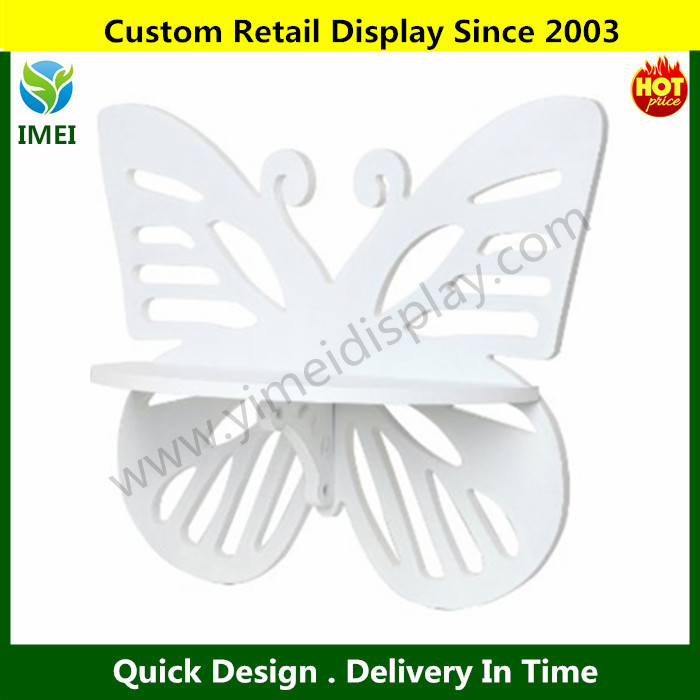 Butterfly Design Wall Mounted Display Shelf / Wooden Floating Shelf YM1-810