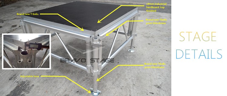 Aluminum Portable Stage Adjustable Portable Event Concert Stage