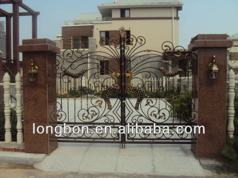 hand wrought forged iron modern residential steel double entry doors