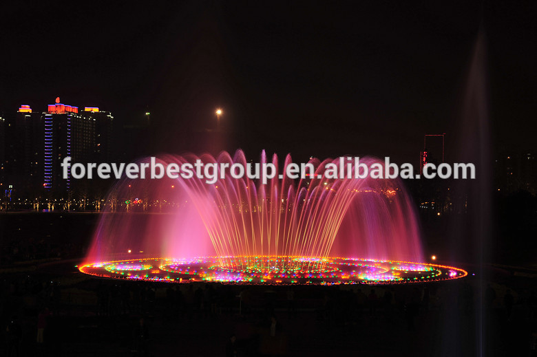 30m round shape outdoor underwater 12W led RGB lighted customized size music water fountain dancing fountain